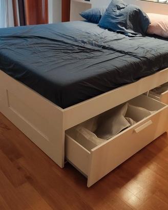 Letto matrimoniale cassetti contenitori 160x200