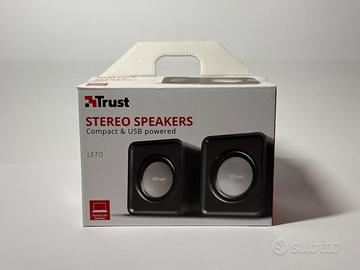 Casse PC Trust LETO 2.0 USB – Compatte e nere