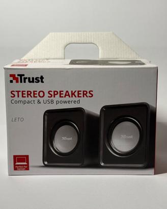 Casse PC Trust LETO 2.0 USB – Compatte e nere