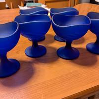 6 coppe blu per gelato o macedonia