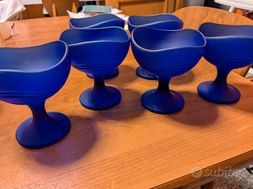 6 coppe blu per gelato o macedonia