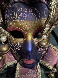 Maschera Veneziana Jolly Viola & Oro