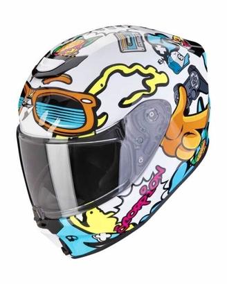 Scorpion Exo-Jnr Air KID HELMETS bianco blu