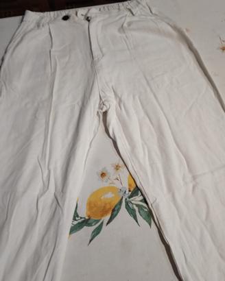 pantaloni chroy bianchi