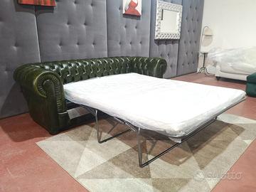 Chester 3 posti LETTO con materasso, in pelle