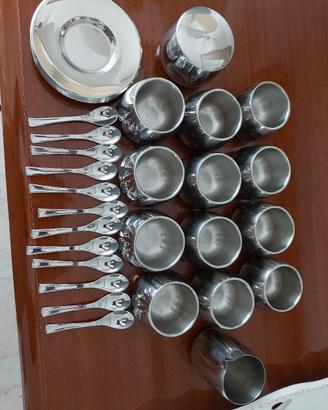 Servizio AMC acciaio inox 18/10 12 tazzine caffè,