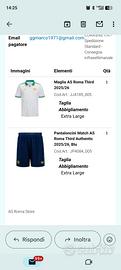 maglia e pantaloncini as Roma originali 