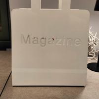 Portariviste bianco in metallo