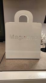 Portariviste bianco in metallo