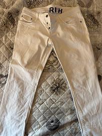 Jeans Richmond uomo bianchi con dettagli logo