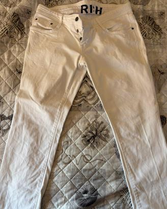 Jeans Richmond uomo bianchi con dettagli logo