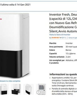 Deumidificatore Inventor Fresh 12L/24h – Perfetto