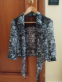 Blusa taglia S bianca e nera