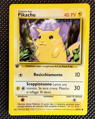 Pokémon - Pikachu 58/102 Set Base ITA 1° ed