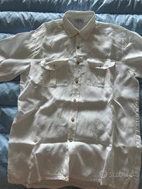 camicie lino  bianca e carta zucchero