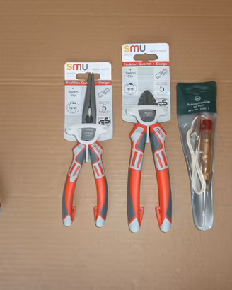 Pinza becchi lunghi + tronchese + cercatensione