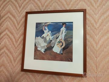 Coppia di quadri con cornice in legno