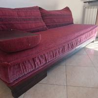 Divano maison Coloniale vera pelle e legno massell