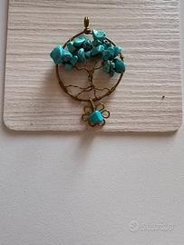 Ciondolo artigianale con pietre turchesi 🌿