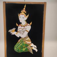 Dipinto Tessile Tailandese su Seta -  Kinnaree 