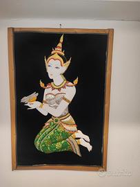 Dipinto Tessile Tailandese su Seta -  Kinnaree 
