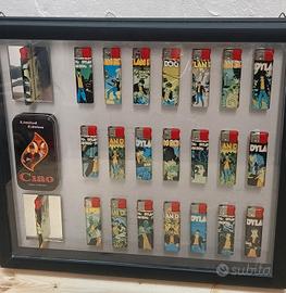 collezione accendini Dylan Dog in teca vetro 