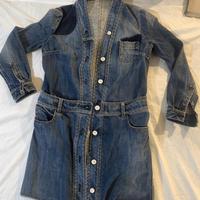 Alexander McQueen Belted Denim Mini Dress IT40