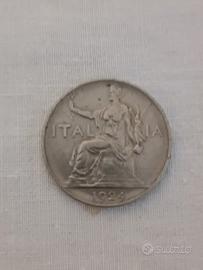 Moneta Italia Una Lira anno 1924 ben conservata