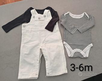 Set 2 body e salopette bimbo 3-6 mesi