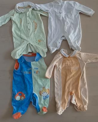 10 tutine e 2 pantaloncini 1-3 mesi