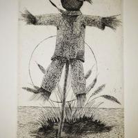 Lo spaventapasseri -  incisione b/n 1980