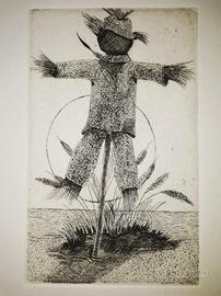 Lo spaventapasseri -  incisione b/n 1980