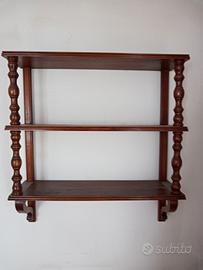 Libreria da parete in noce vintage anni 60