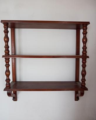 Libreria da parete in noce vintage anni 60