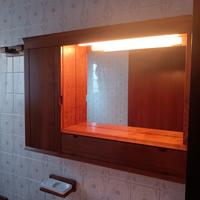 Set di accessori bagno in legno e ceramica 10 pz