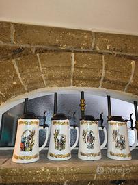 Set di 4. boccali ceramica birra Splugen