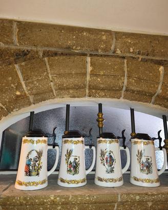 Set di 4. boccali ceramica birra Splugen