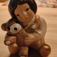 Statua Thun Tini's vintage Bimba con orsetto
