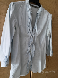 Camicia Zara righe e rouches XS