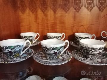 set tazzine porcellana inglese 1982 antiquariato