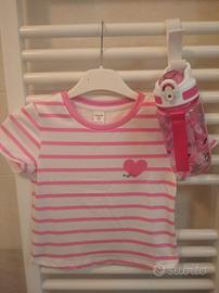 Set da bambina con maglietta e borraccia 