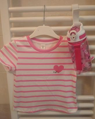 Set da bambina con maglietta e borraccia 