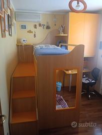Cameretta Moretti Compact con 1 letto a soppalco