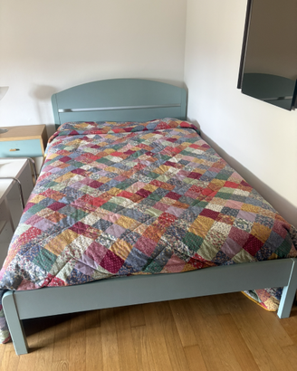 Letto piazza e mezza con rete a doghe ortopedica