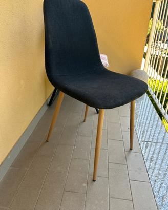 N. 2 sedie in stoffa canapé nera