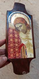 Miniatura dipinto a mano su legno H 23 x9,5 cm