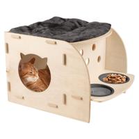 letto per gatti in legno 