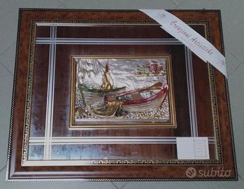 Quadro specchio e argento con bassorilievo 