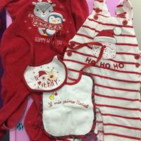 2 tutine + 2 bavette NATALE 6-9 mesi