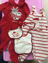 2 tutine + 2 bavette NATALE 6-9 mesi